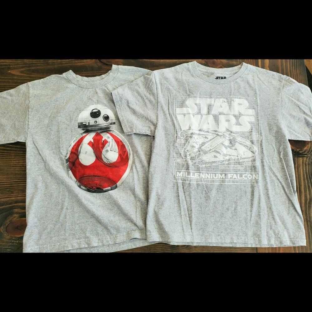 Lot 2 Boys 14/16 Stars Wars T-shirts BB-8 Falcon